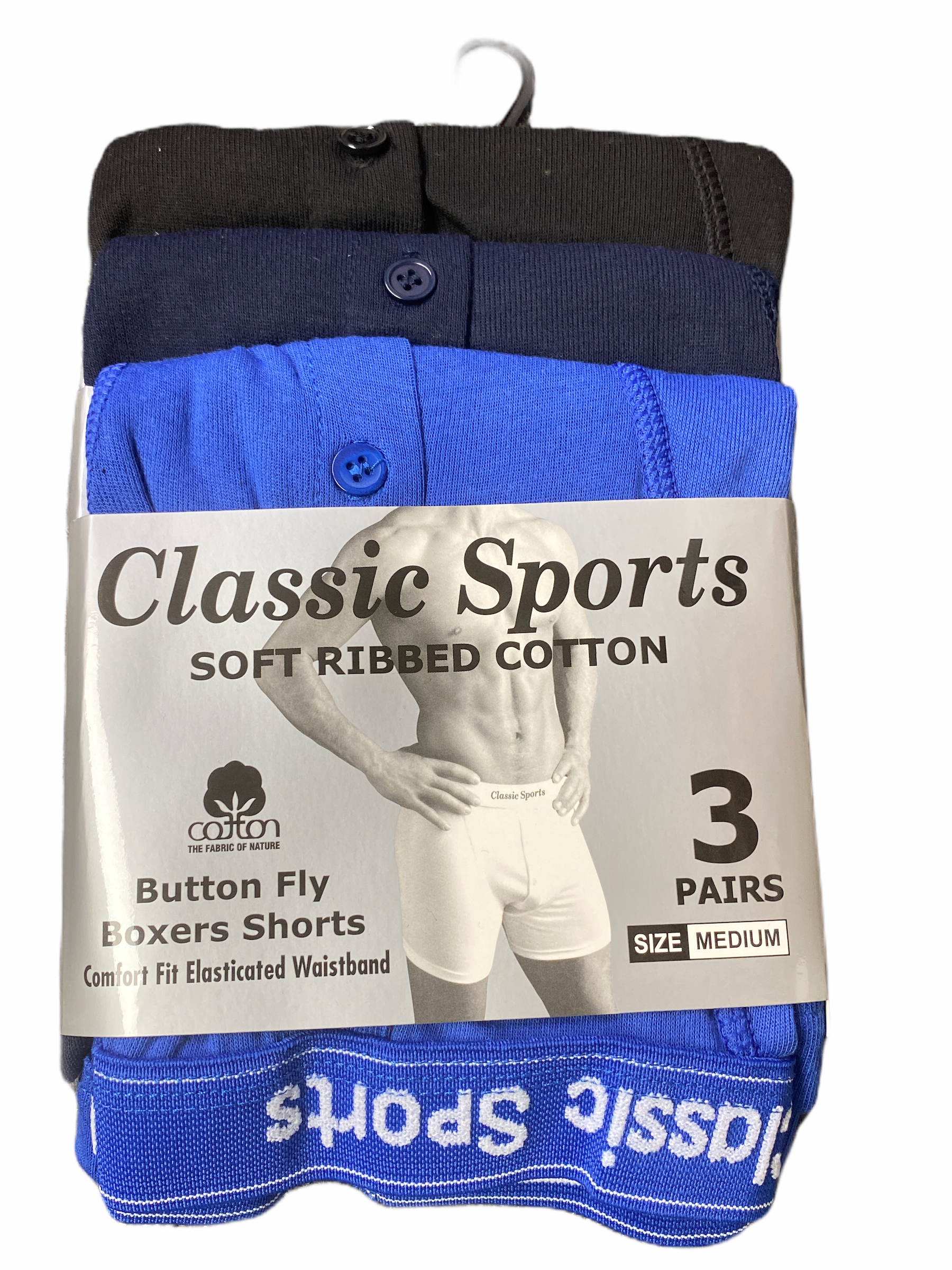 American Classics Men's Neon Underwear – 12 Pack – Button Fly Classic Sports Boxer Shorts – Soft Cotton