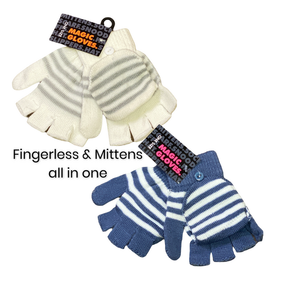 Kids 2 pack thermal gloves & mitten in one