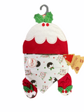 Baby Christmas hat bib & booties set