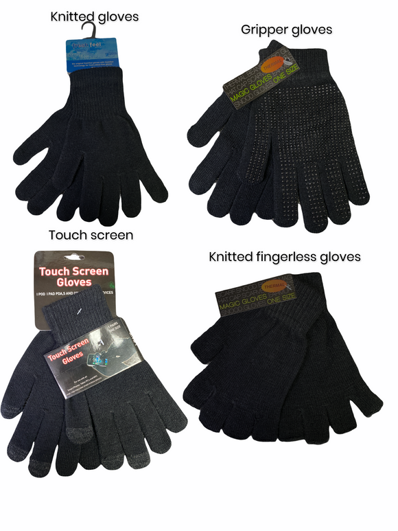 Men’s knitted Grip stretchy gloves