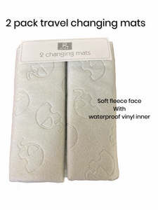 2 pack travel changing mat fleece front waterproof backing