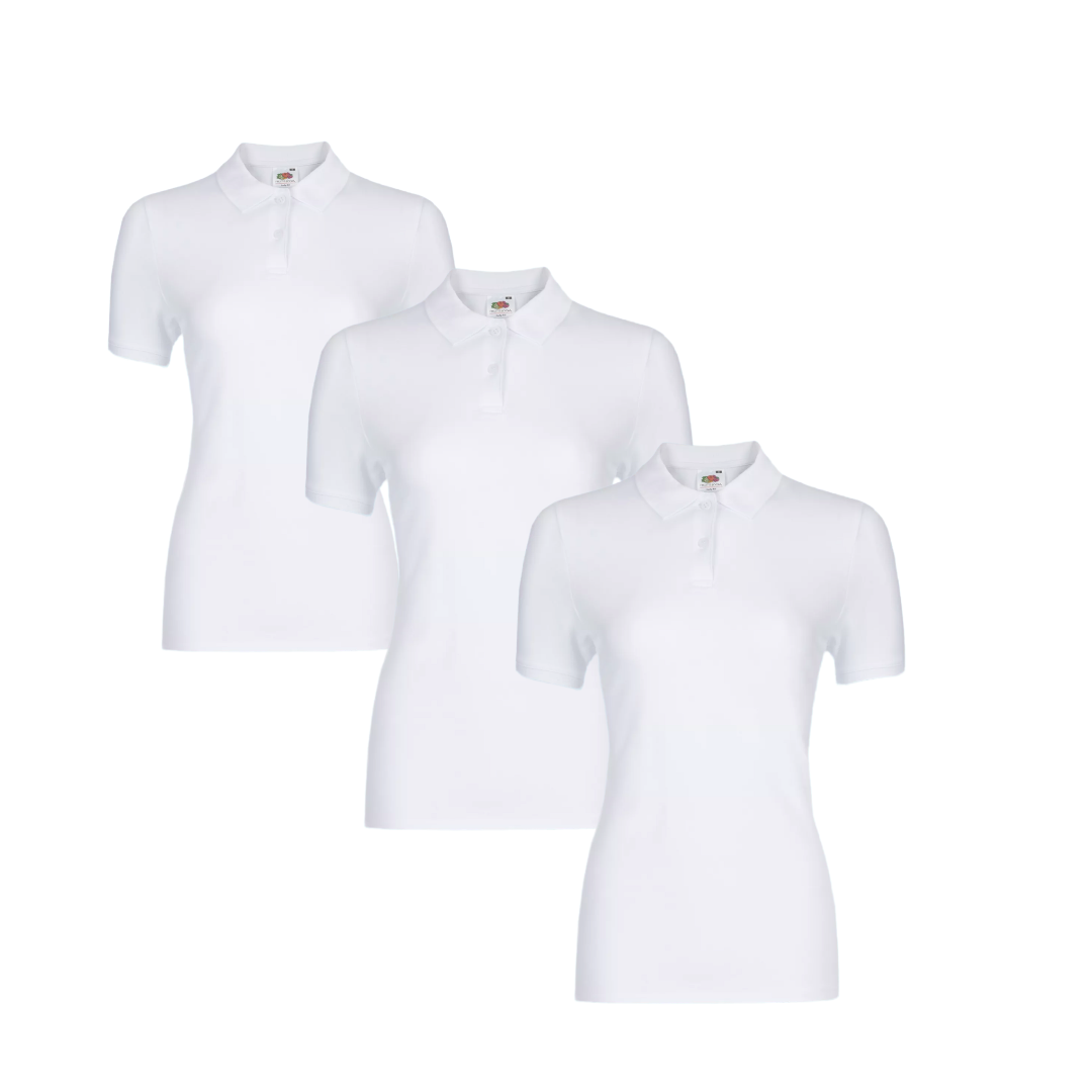 Fitted white polo clearance shirt