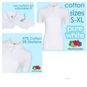 Women’s fitted White polo T-shirts