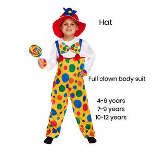 Full Clown body suit with hat