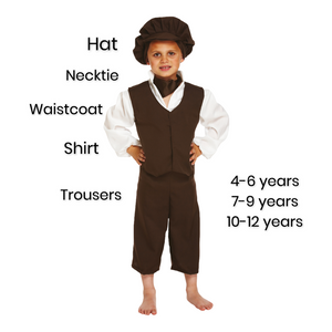 Boys Victorian Costume Explorer Servant Kids Child School Fancy Dress Book