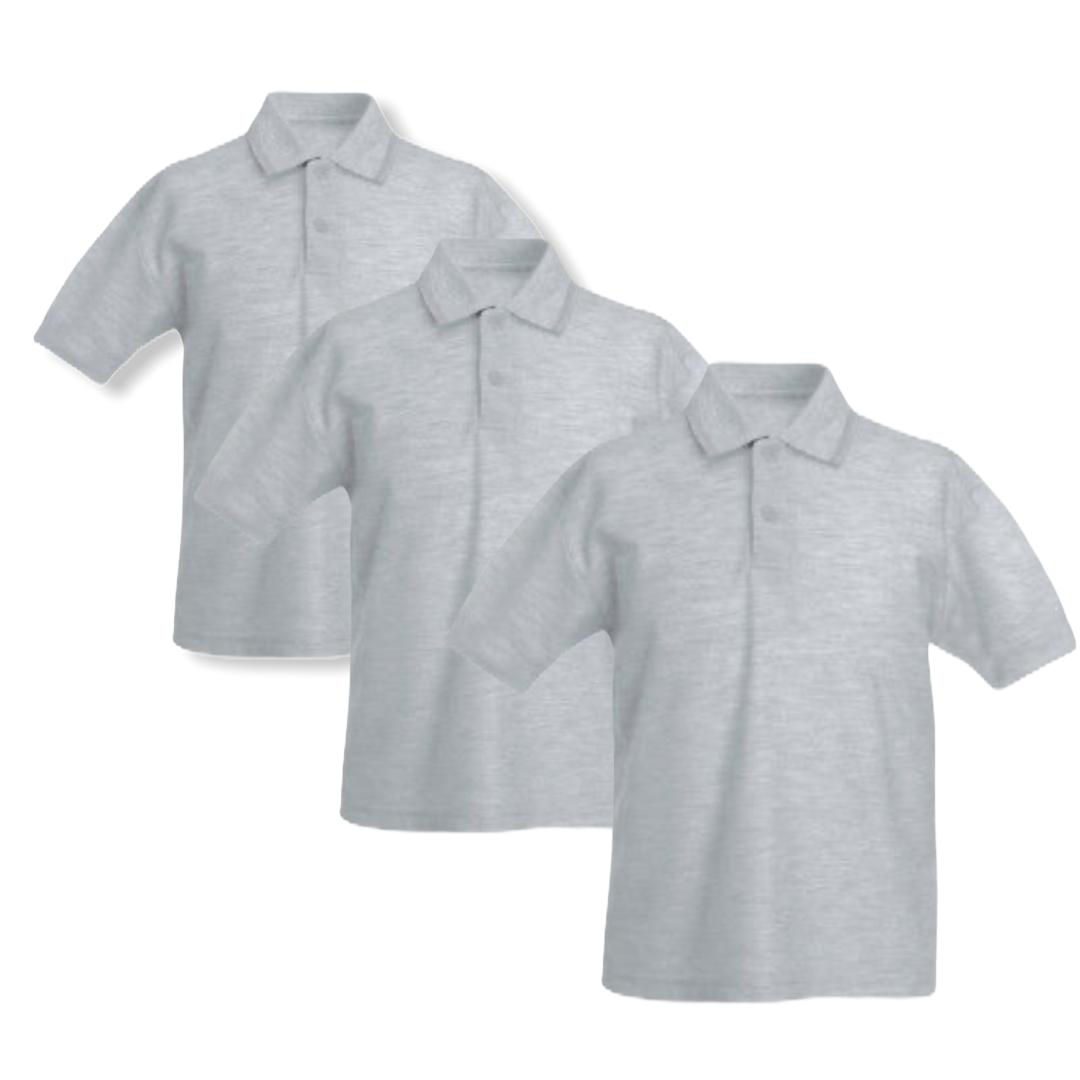 Grey school polo shirts best sale