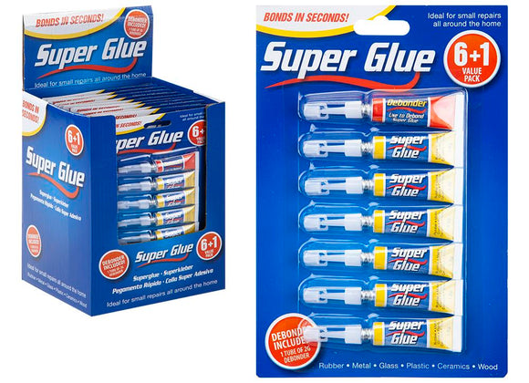 6 super glue + 1 debonder